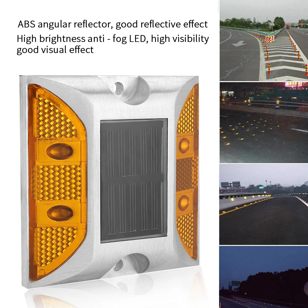 Popular Square High Brightness Ip68 Flashing or Always-on Traffic Marker Light Reflective Aluminum Led Cat Eye Solar Road Stud