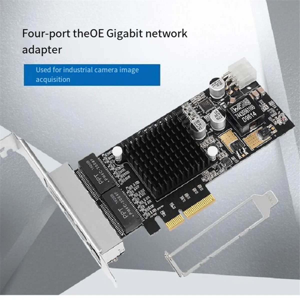 SWXF 4 포트 PCIE POE 네트워크 카드 10/100/1000M 기가비트 산업용 이더넷 변환기 PCI-E 1x 어댑터 Intel350 칩