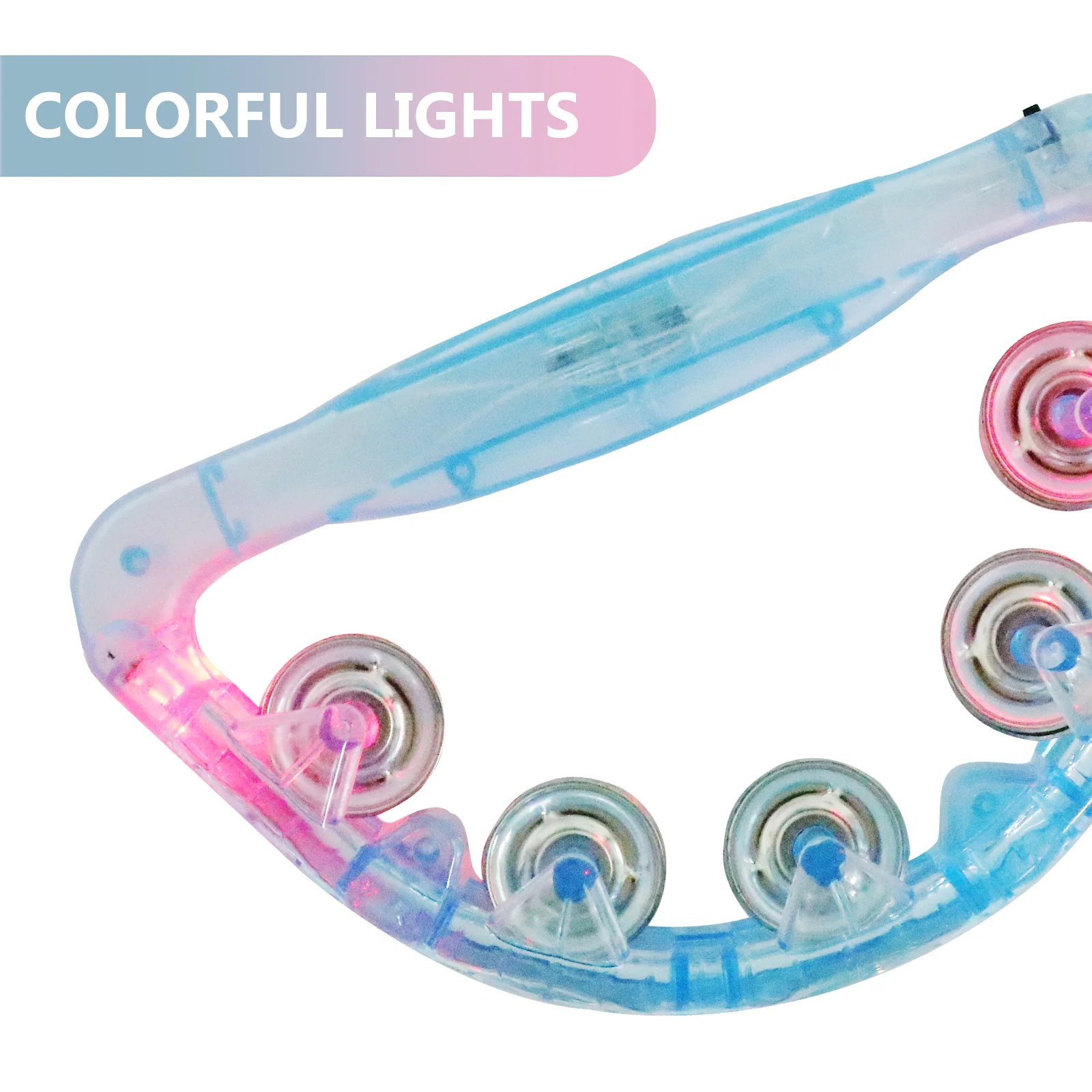 2 Rattle The Bell KTV Handled Lights Flash Rattles Kids Toys Prop Supplies Transparent Color Child