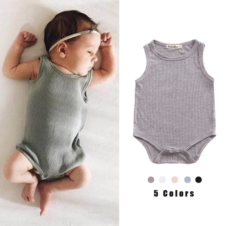 0-24 Maanden Baby Meisje Jongen Kleding Pasgeboren Baby Romper Zomer Effen Kleur Katoen Driehoek Jumpsuit Peuter Girl Fall kleding 2020