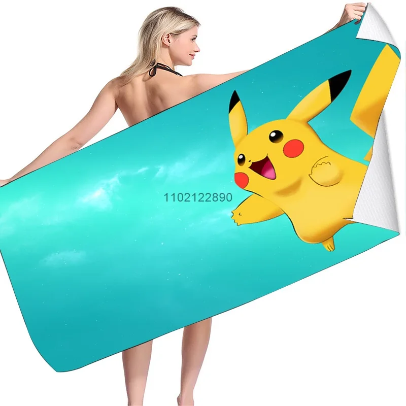 Giappone Cartoon Pokemon Blue Blackout Pikachu Telo Mare Toallas De Playa Asciugamano Da Bagno Morbido Estivo Asciugamano Da Bagno Regali Per La Giorn