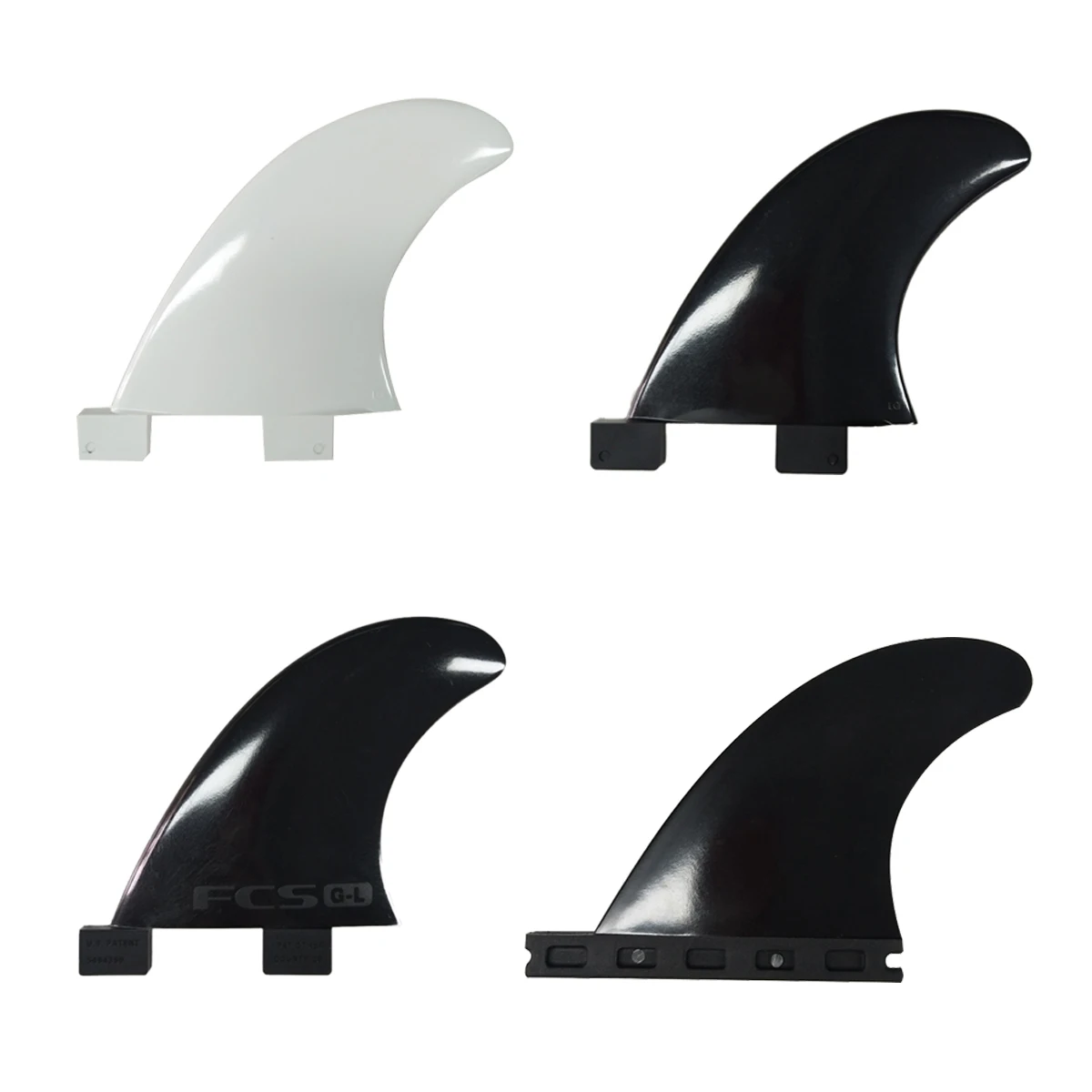 

UPSURF FCS Surfboard Fins GL Plastic Twin Tab Base Nylon Short Board Fins Black / White Rear Fins Funboard Stabilize For Surfing