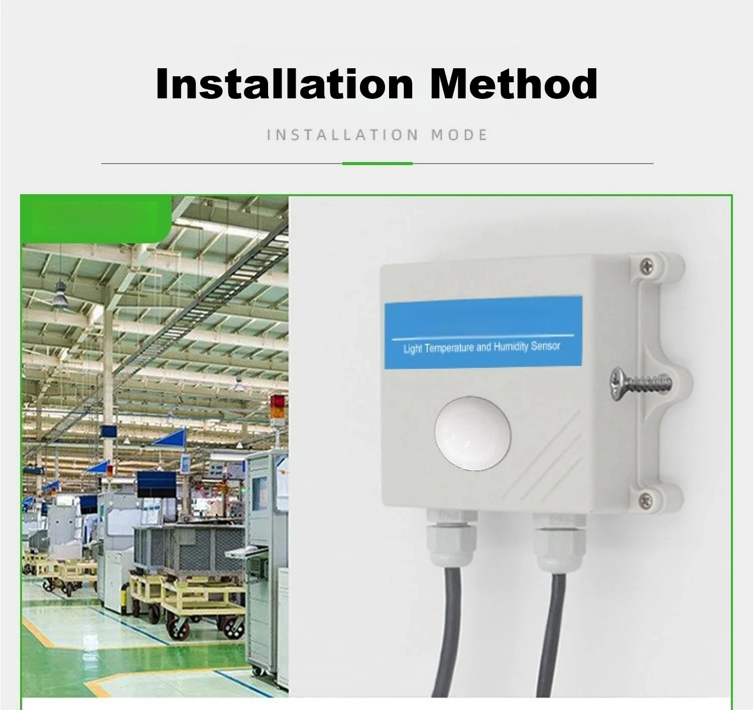 Wall Mounted Illuminance Sensor 4-20mA 0-10V RS485 Output Selectable Range 65535