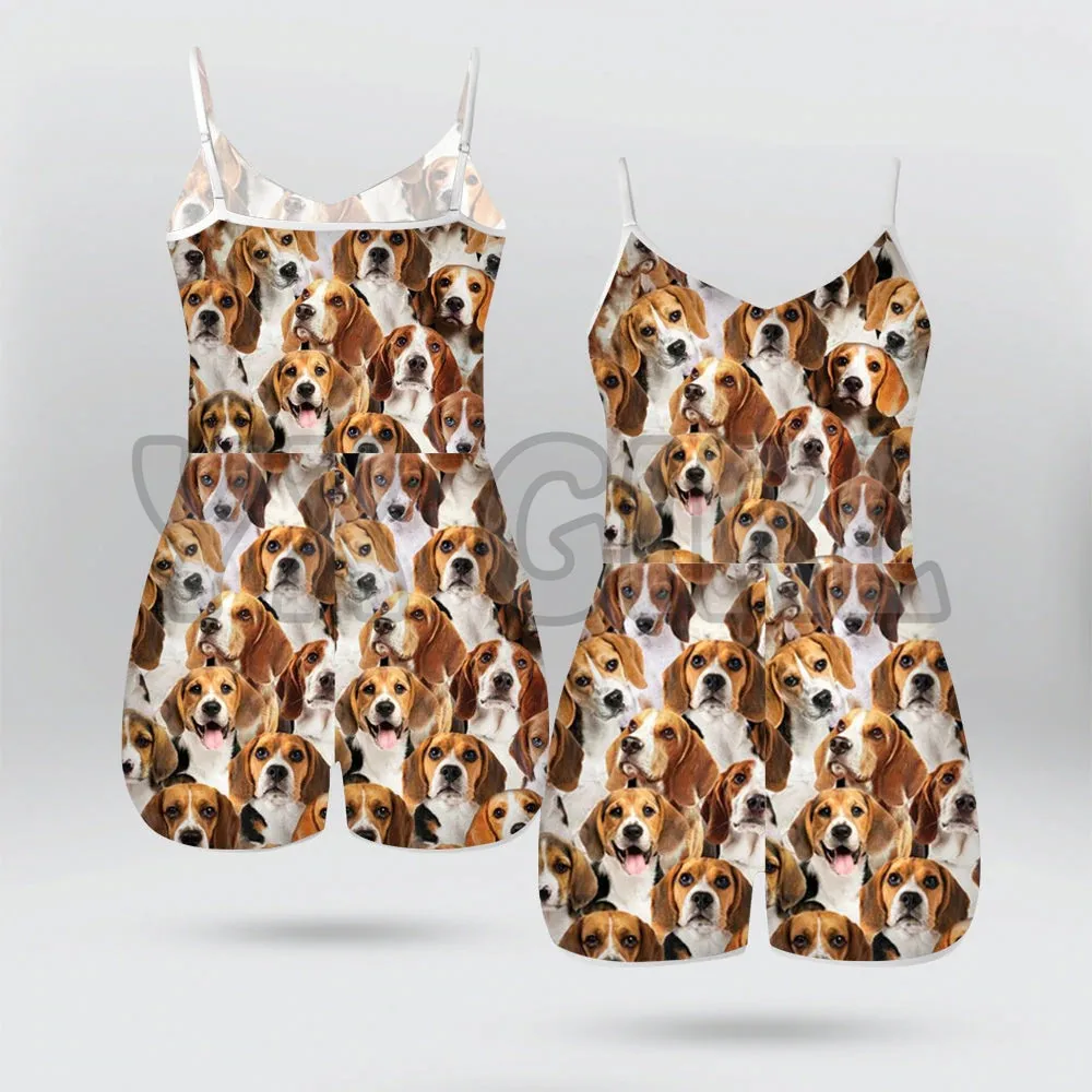 YX GIRL A Bunch Of Basset Jumpsuit For Ladies Soft Breathable 3D All Over Printed Rompers Summer Women's Bohemia Clothes