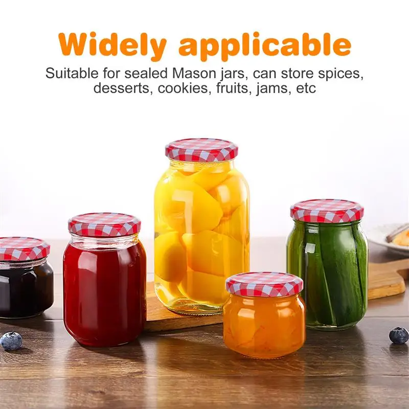 40Pcs Jam Jars Lids Screw Lids Twist Off Storage Cap For Canning Jars Wide Mouth Screw Twist Off Glass Round 6.5/7.2cm