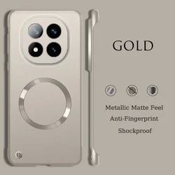 Luxury Ultra-Thin Metallic Frameless Magnetic Case with Magsafe and Shockproof Protection for Redmi K80 Pro (Titanium Grey)