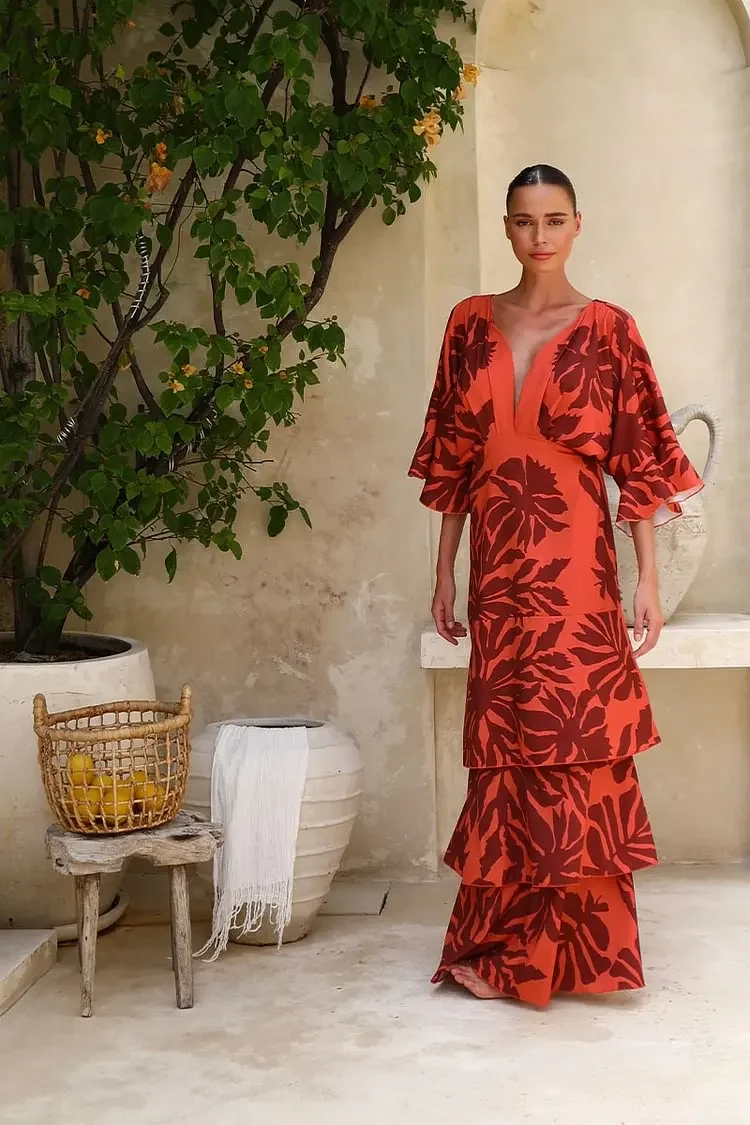 FLAXMAKER ماكسي فستان طويل المرأة مثير بلا أكمام ك...