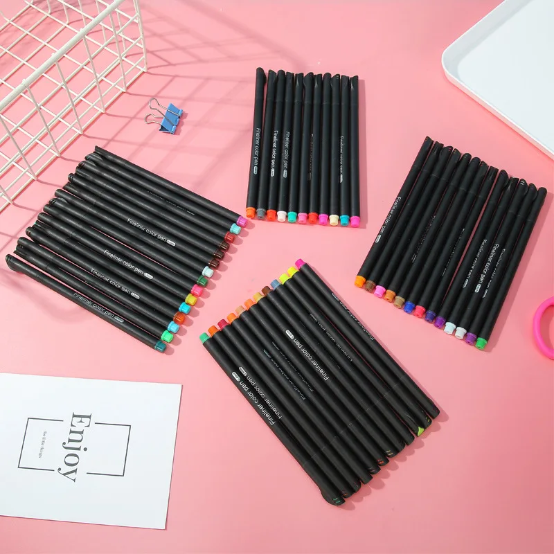 Koilox Fineliner-stiften, set viltstiften met 0,4 mm punten, fijne