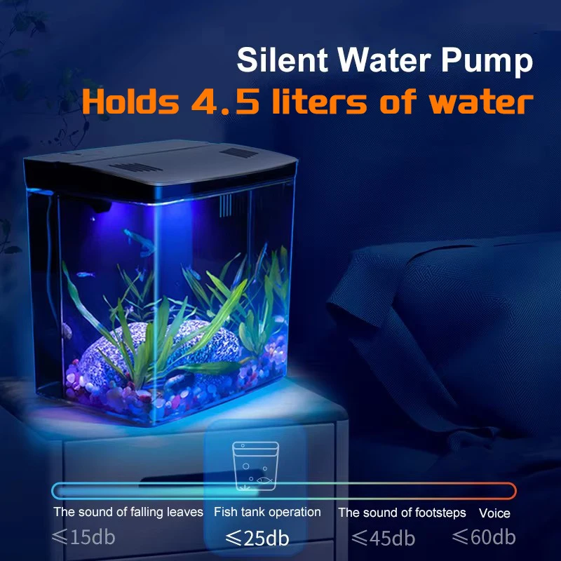 Fish Tank Living Room Small Mini Douyu Tank Household Tabletop Ecological Self Circulating Back Filter Goldfish fish aquarium