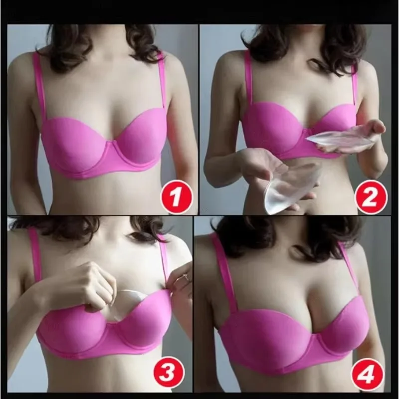 Silicone Push-Up Bra Inserts with Nipple Covers - Thicker Breast Pads