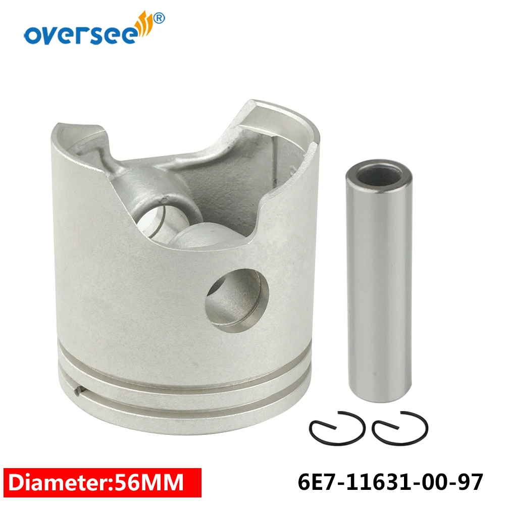 6E7-11631-00 Piston Kit Std With Piston Ring For Yamaha 2T Outboard Parts 9.9 15HP 682 684 63V 63W series D56mm 6E7-11631 Parsun