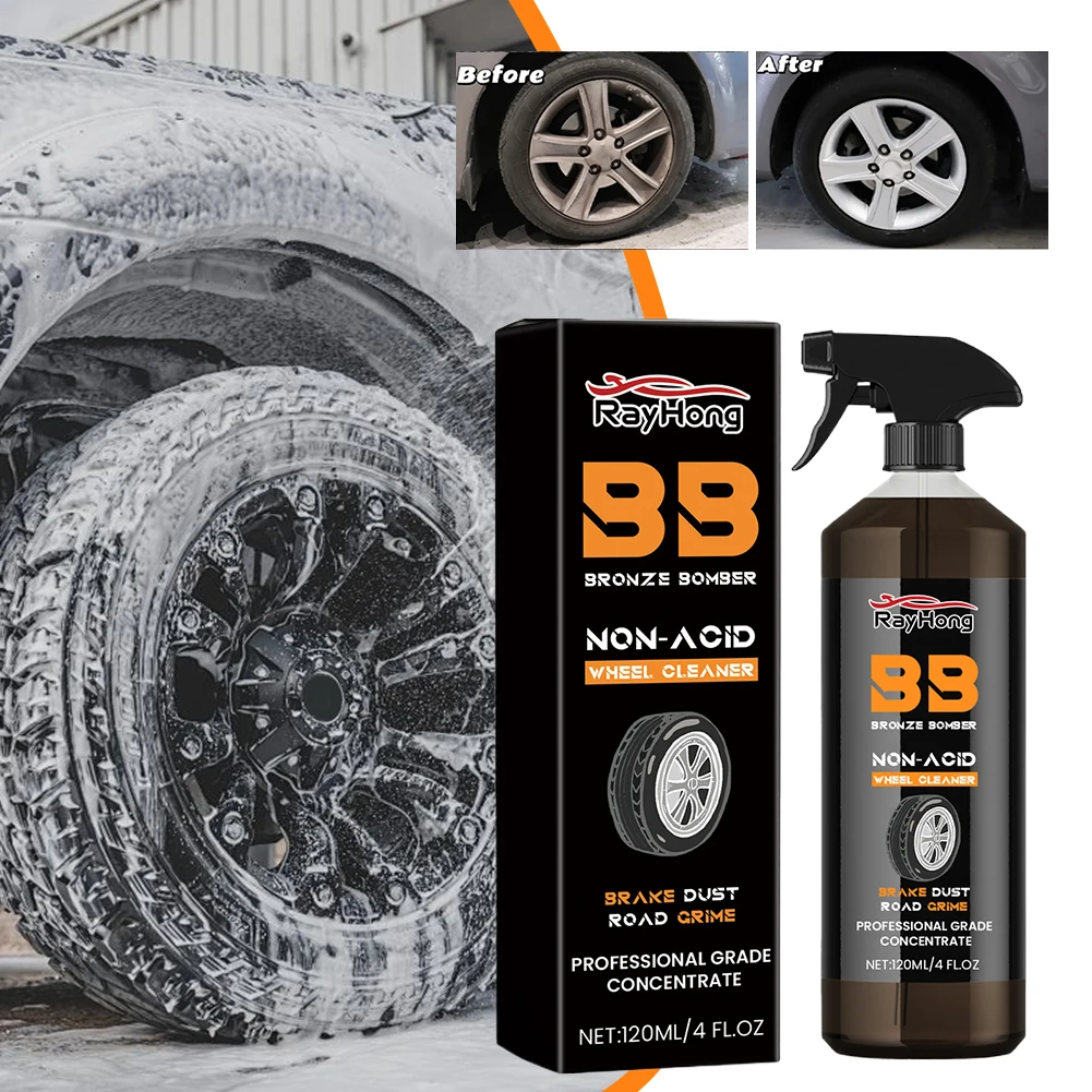 120ml Tire Refurbishing Agent Dustproof Car Wheel Rust Dust Remover Car Wheel Polishing Cleaner Auto Cleaning Tool