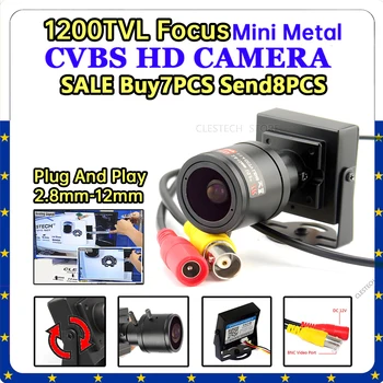 Mini Zoom CCTV Camera 2.8mm-12mm 1200TVL HD Zoom Manual focusing Djustable Lens Metal security surveillance vidicon Micro video 1