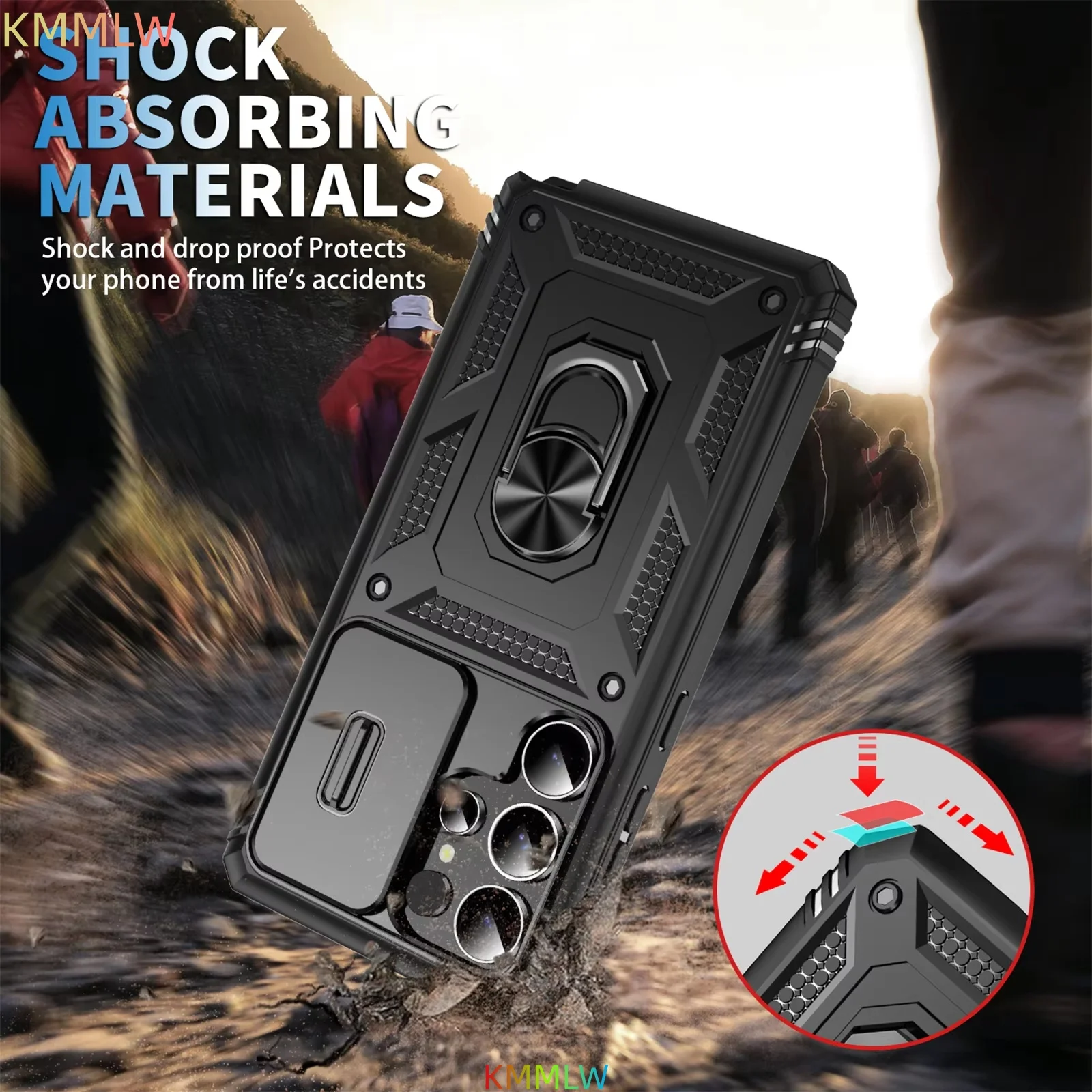 Camera Slide Armor Protection Case with 360° Rotating Cover