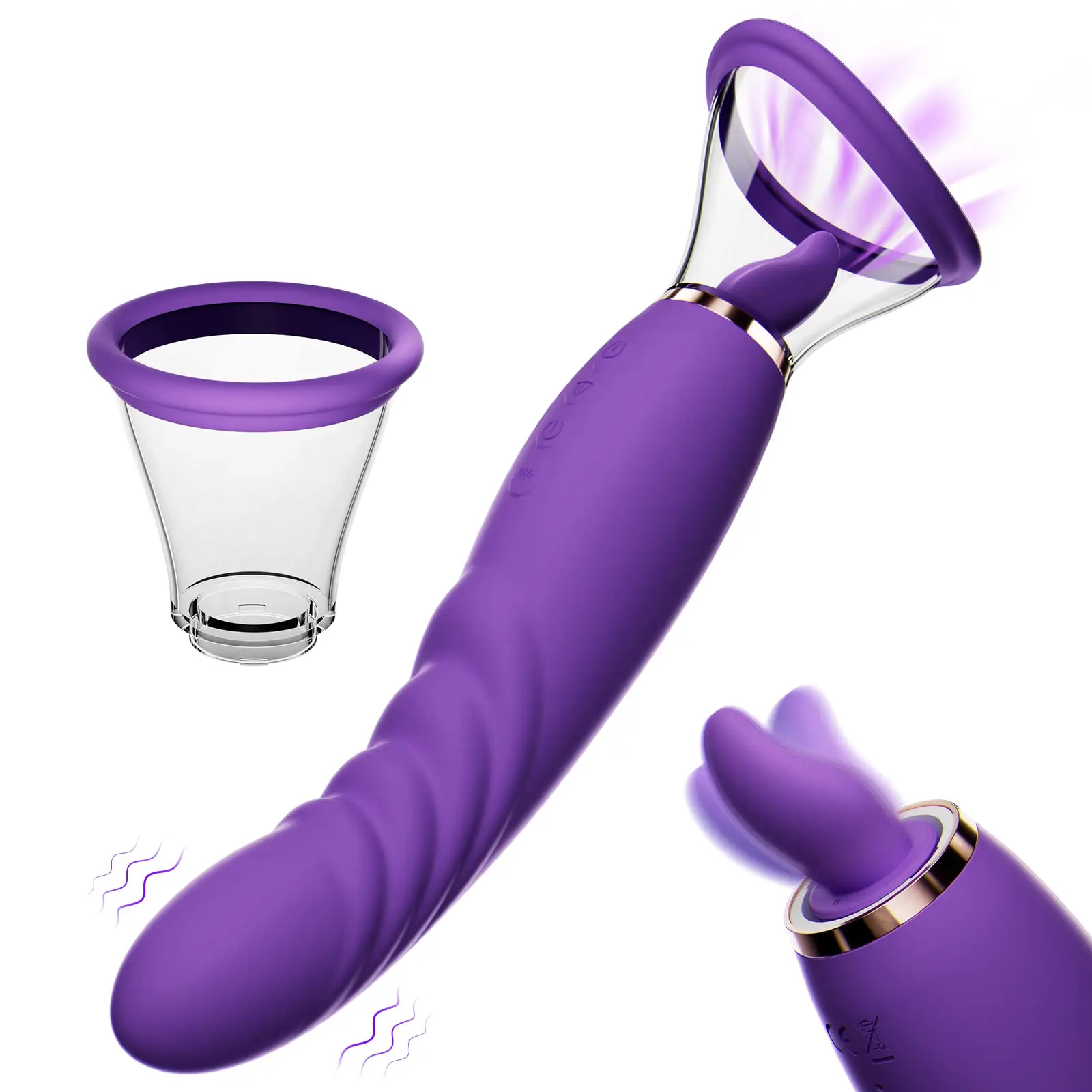 Kstasn Clitoral Licking Sucking Toy G Spot Vibrator-Tongue Vibration Adult Sex Toy, Suitable for Women Use Suction Cup Dildos V