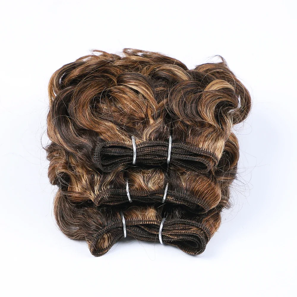 Sleek Brazilian Jerry Curly Human Hair Bundles Romance Curl Highlight Human Hair Weave Bundles Natural Remy Extension