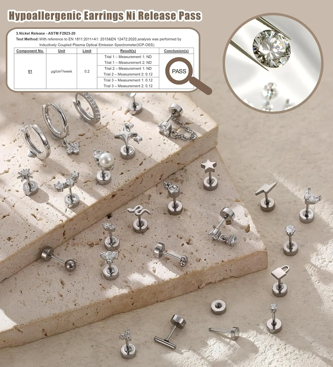 1pc Earrings for Sensitive Ears Surgical Stainless Steel Earrings for Women Dainty Flat Back Earring Stud Hoop Cartilage