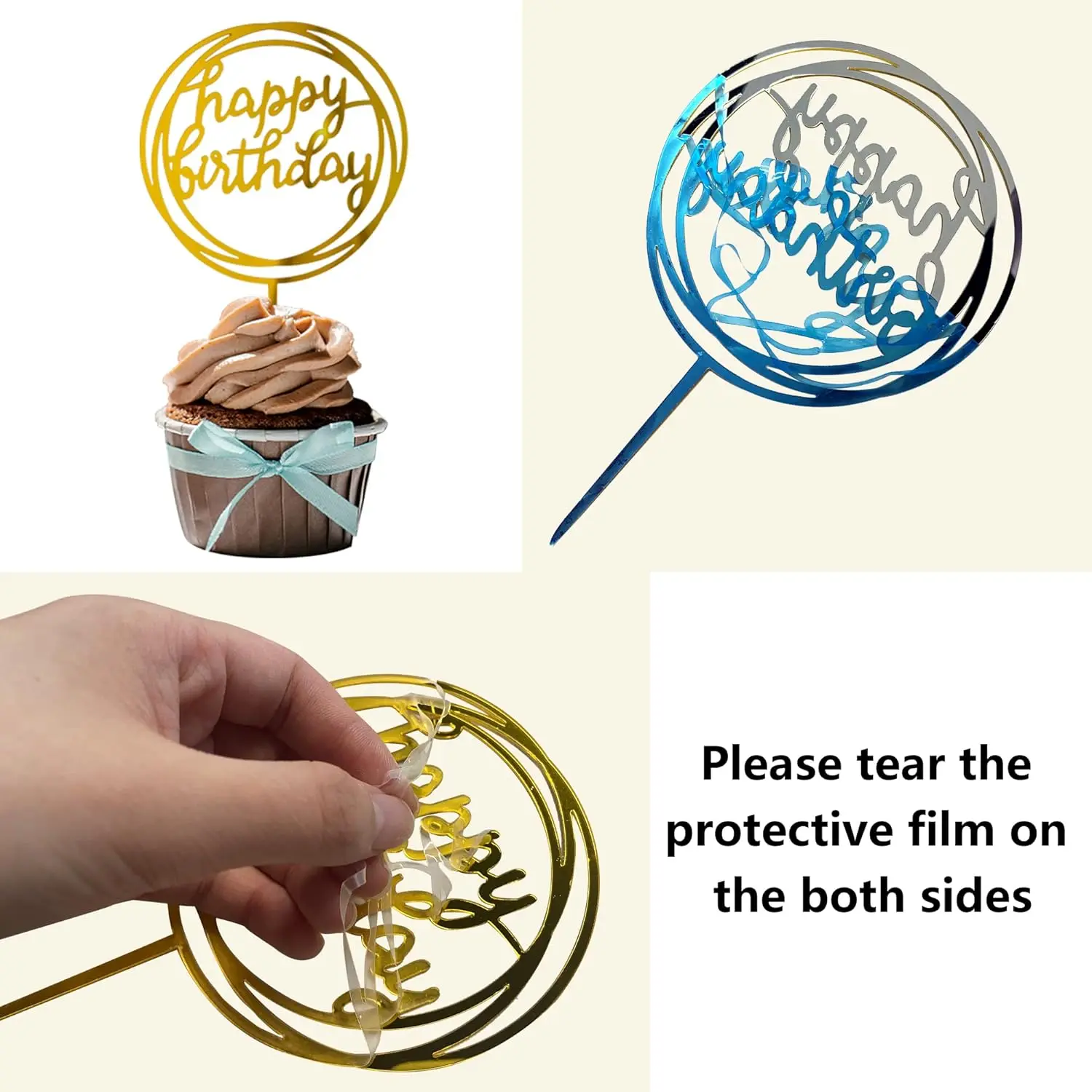 12 Stück Mini-Ballon-Kuchenaufsätze Aus Schaumstoff – Goldfarbene Cupcake-Topper Für Geburtstage & Feiern