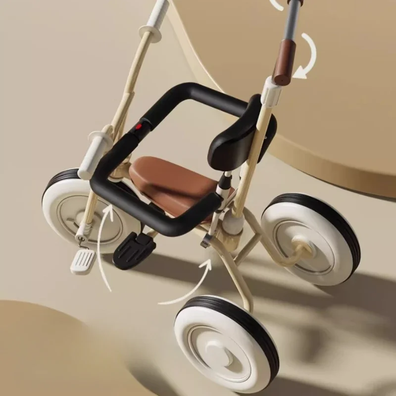 Multifunctional Children's Tricycle Lightweight Bicycle Three-wheeled Baby Stroller Baby Bicycle Can Be Pushed or Ridden