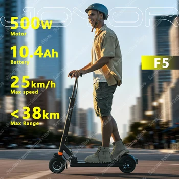 JOYOR F5 Scooter Elettrico Motore da 500 W, Batteria 48 V 10,4 Ah Pieghevole da Viaggio in Città Scooter Elettrico All-Terrain Pneumatici per Pendolari da 8 pollici