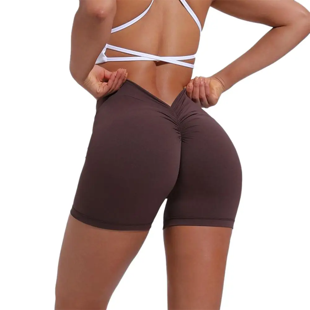 

V Back Yoga Shorts for Women Workout Gym Push Up Shorts Scrunch Butt Sport Short Fitness Tights Cycling Shorts Activewear