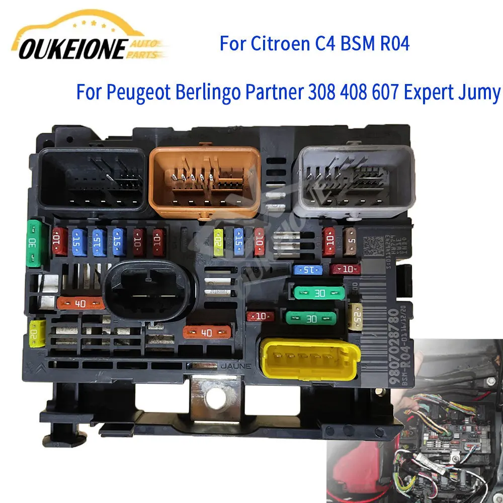 Per Citroen C4 Bsm R04Peugeot Berlingo Partner 308 408 607 Expert Jumy Fuse Box Assembly 9807028780 Accessori Per Auto Pezzi Di Ricambio