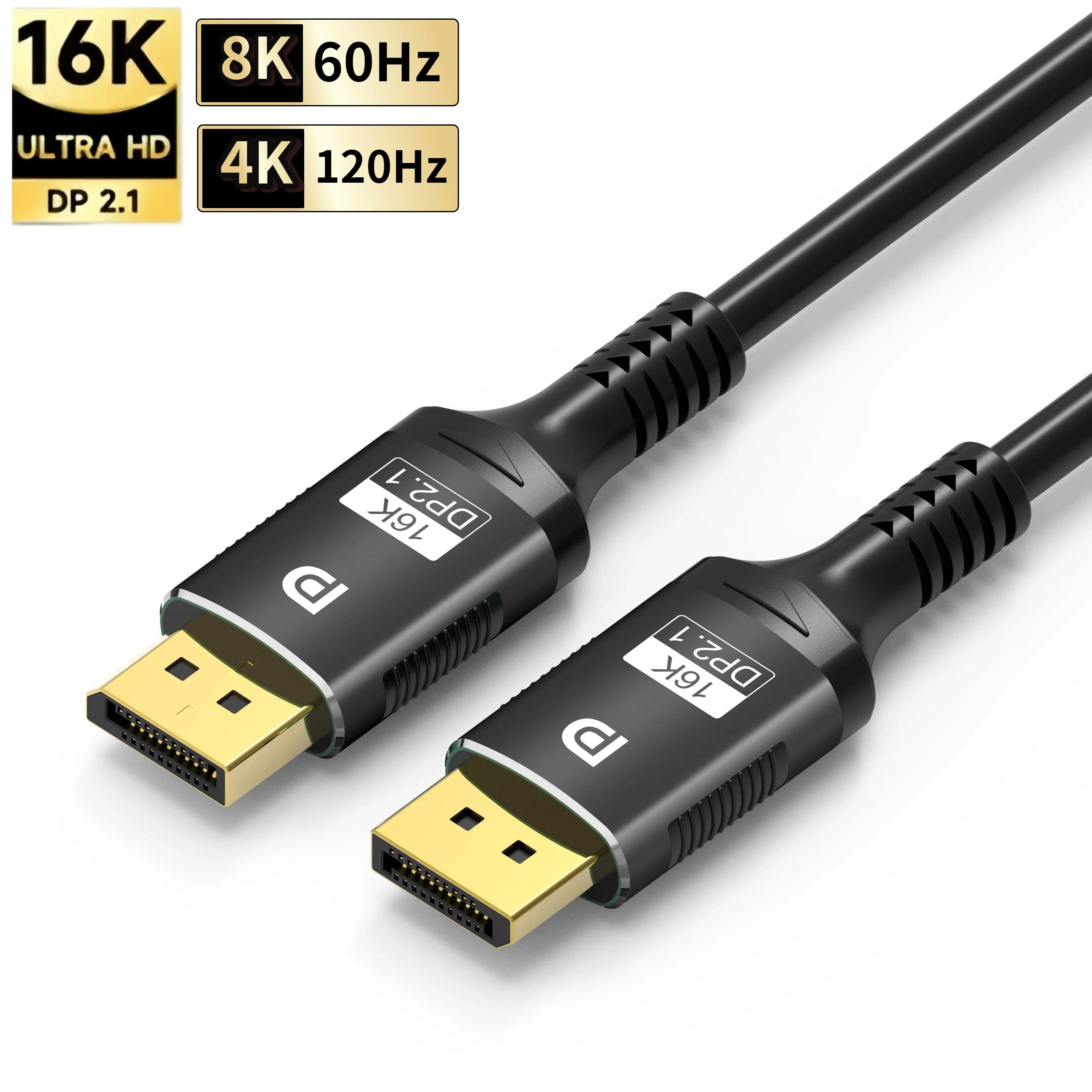 Over Fiber Zelcaum Câble Displayport 1.4, Port D'affichage 1.4 [8K 60Hz, 4K 2K @ 240Hz 180Hz 165Hz 144Hz 120Hz], Cordon DP Tressé 54 Gbit/s DSC1.2 HBR3 HDR HDCP FreeSync G-Sync, Moniteur De