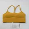 Lemon Cozy Widen Hem Padded Running Sport Bra For Women Y-Shape Racer Back Sexy Spaghetti Strap Yoga Bra Tops with Removable Cup 5