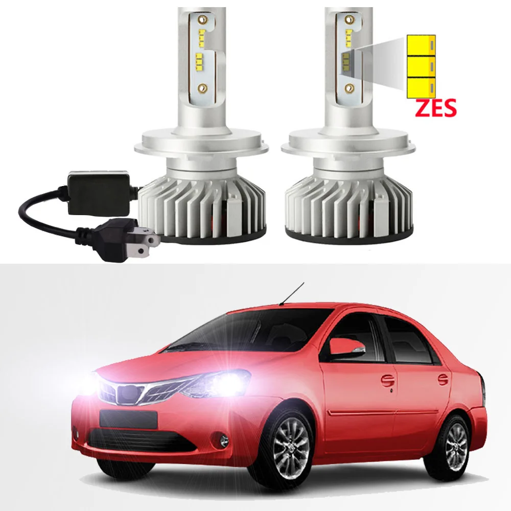 2Pcs For Toyota Etios Sedan 2010 2020 H4 Led Headlight Bulb High Low Beam with ZES Chips Canbus