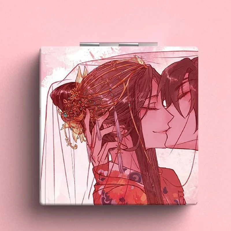 Heaven officials blessing Tian Guan Ci Fu Folding Double-sided Makeup Mirror Anime Cute Portable Travel Girls Magnifying Square