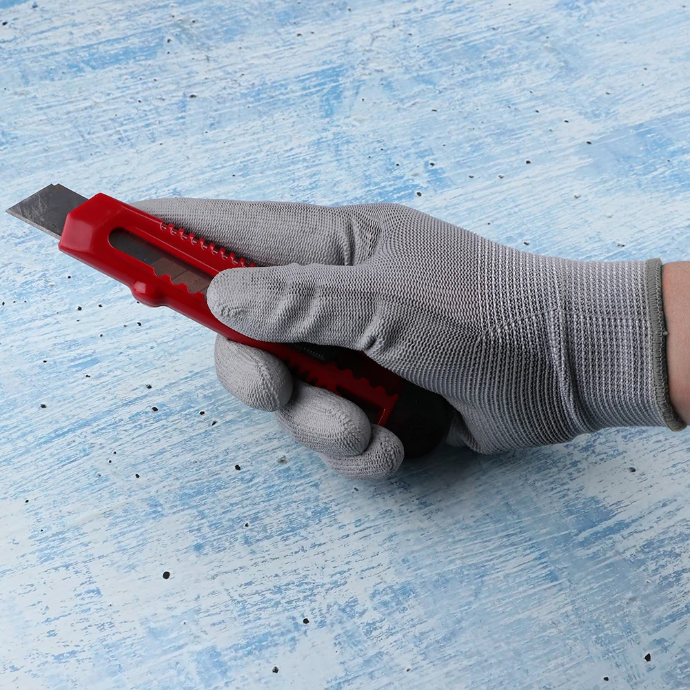 3-1pairs Safety Working Gloves Grey Pu Nylon Cotton Glove Industrial Protective Work Gloves Gardening Equipment For Women Men 3