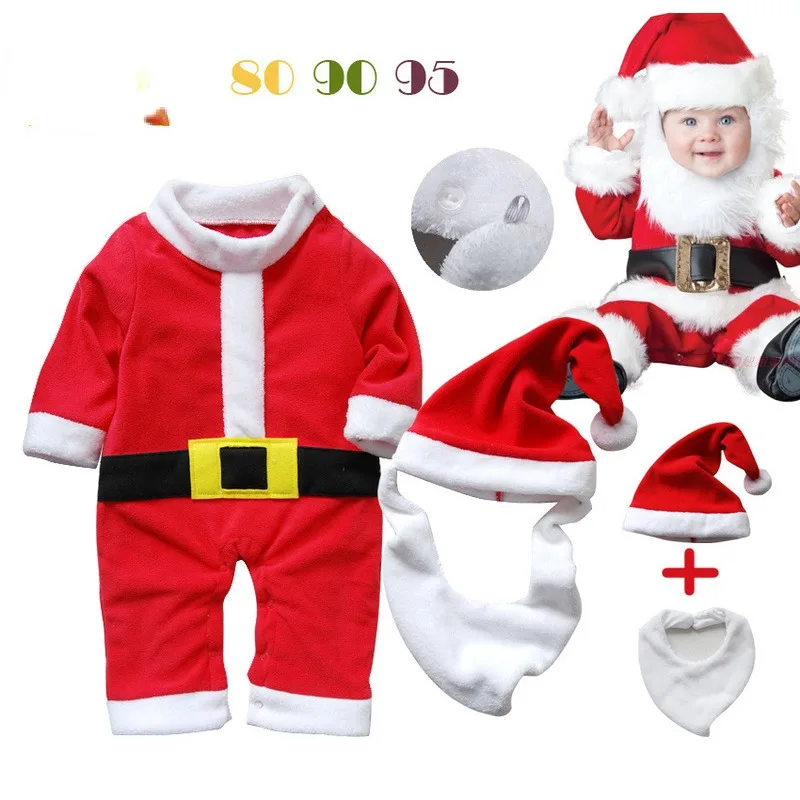 2023 Toddler Boys Girls Rompers Kids Baby New year Costume Christmas Claus Red Jumpsuits Cotton Outfits For Newborn 0-24M
