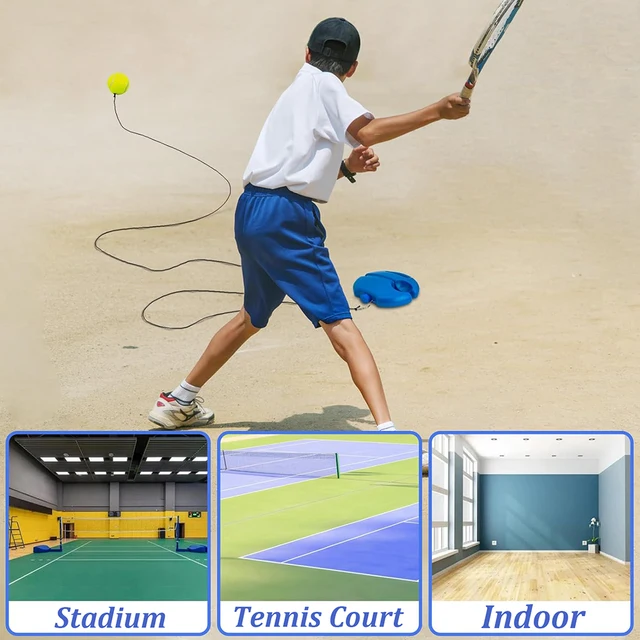 Tennis Training Ball with String & Rebound Baseboard Self Practice Tool Beginners Sport Exercise Solo Tennis Training Equipment 4