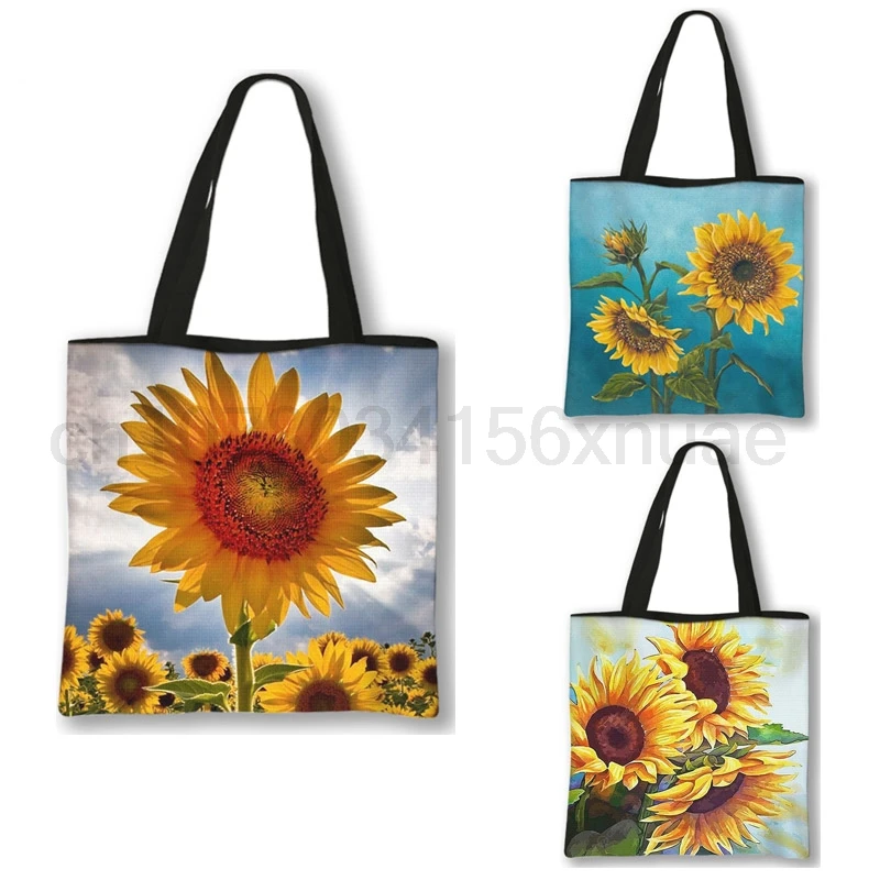 

Sunny Sunflowers Style Shoulder Bag Women Oil Painting Multifunctional Handbags Ladies High-capacity Portable Totes Bag Gift