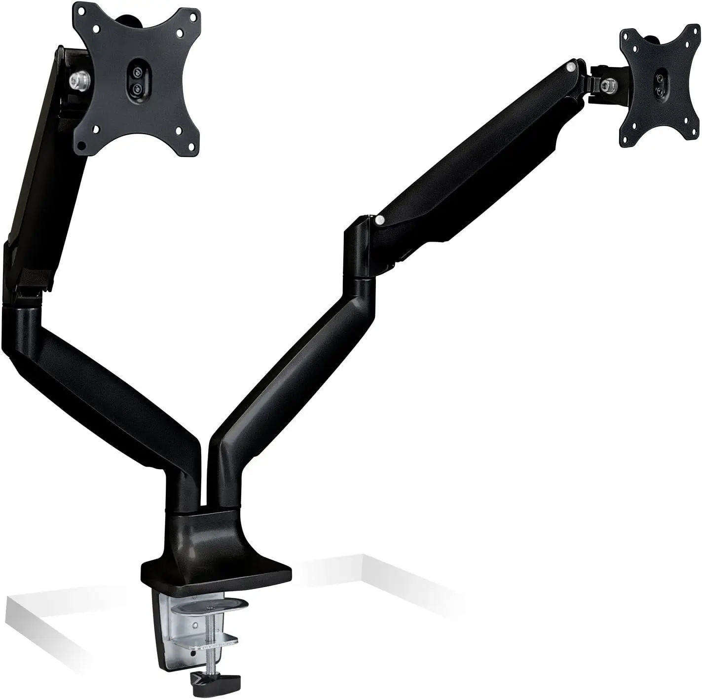 Dual Monitor Arm Mount | Desk Stand | Two Articulating Gas Spring Height Adjustable Arms | Fits 2 x 24 27 29 30 32 Inch VESA