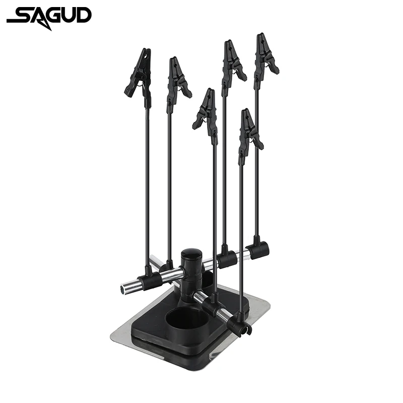 

SAGUD Easy Airbrush Holder with 6 Clips Holder Adjustable Elastic Stand and Magnetic Base for Beginners Love Model Painting