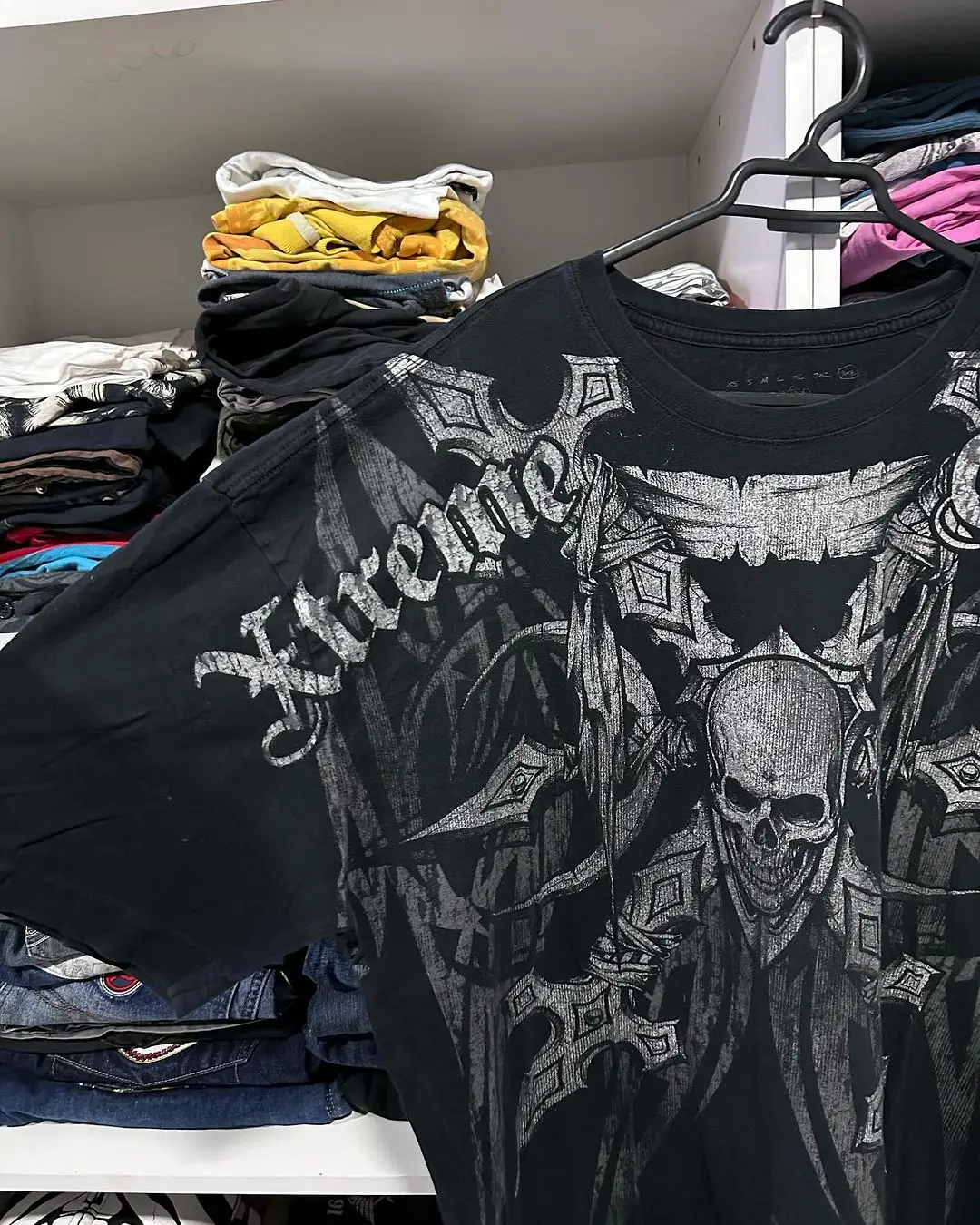 Y2K Tshirt New Harajuku Retro Hip Hop Skull Pattern Oversized T shirt Mens Womens Short Sleeved Gothic Clothing Tops Streetwear