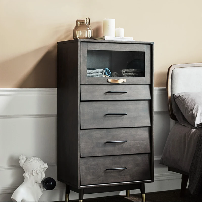 

Solid wood five bucket cabinet, living room TV side, bedroom drawer storage, minimalist modern