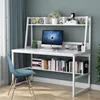 Computer desk with kitchen cabinets, 47-inch home desk with space saving design and small space with bookshelves 1