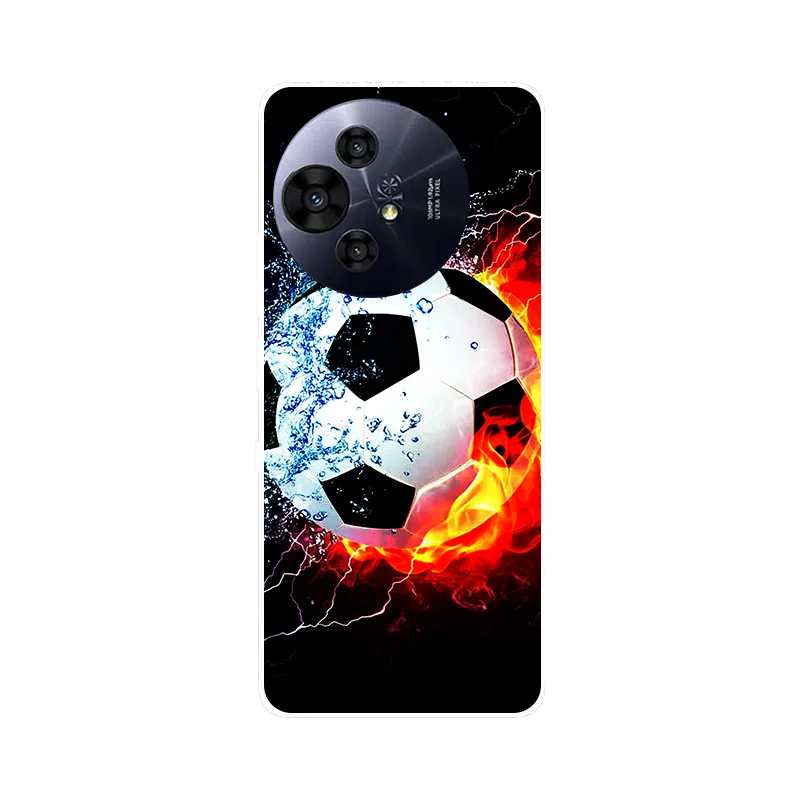 Football Design Silicone Protective Case - Soft Cover for TCL 60 XE Nxtpaper 5G