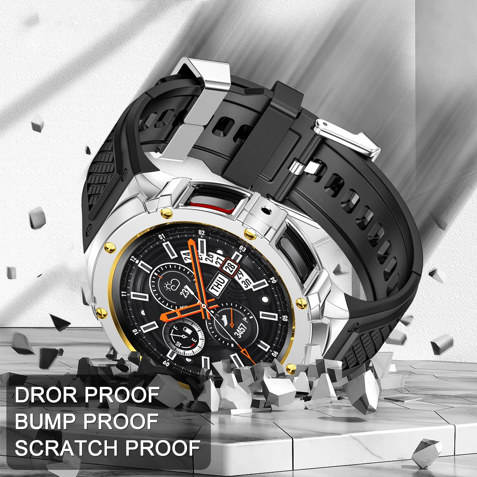 Dual-Function Sport Band with Stainless Steel Case and TPU Strap Bracelet