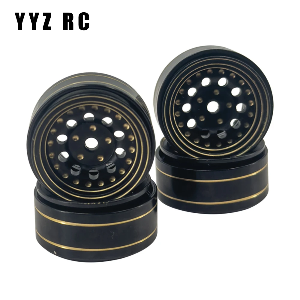 1.0" Inch Beadlock Wheel Hub Rims Aluminum Alloy And brass Accessories for Axial Scx24 upgrade parts Rc Car Crawler gladiator beadlock wheel rim