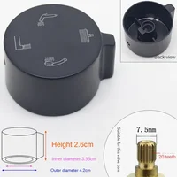 มือจับสีดำเครื่องจ่ายน้ำอุปกรณ์เสริมล้อมือที่สามที่จับเกียร์สี่สวิตช์แปลงสีดำฝักบัวอาบน้ำ 4