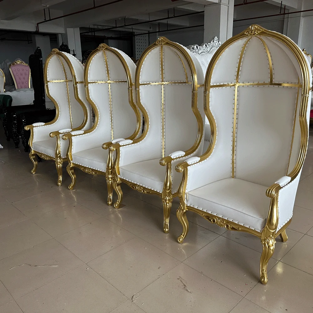 Events Wedding Supplies Luxury Gold Stainless Steel Throne Chairs Modern