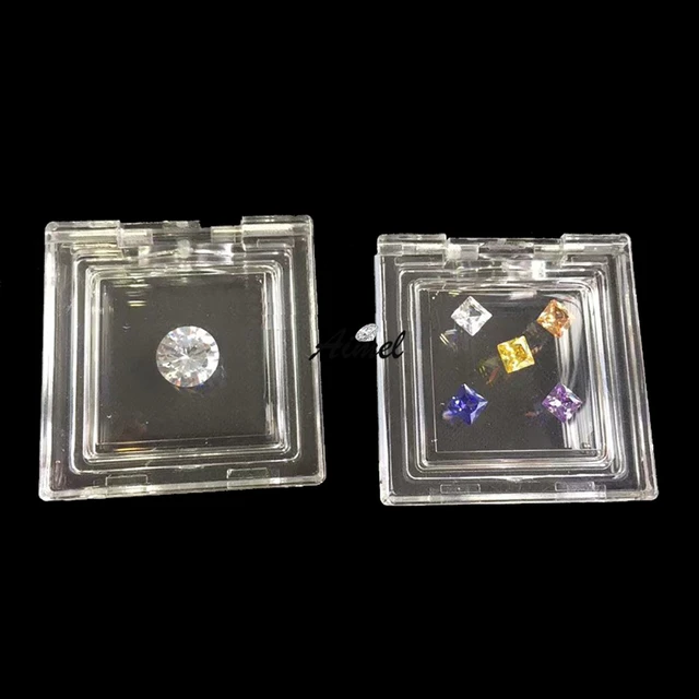 Wholesale 10pcs Square Loose Diamond Display Package Box Plastic Memory  Sponge Gem Stone Beads Pendant Organizer Holder Showcase