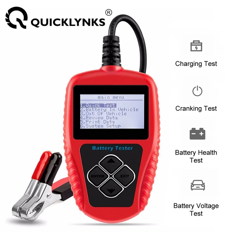 Quicklynks Car Battery Analyzer 12v Motorcycle Battery Tester 1002000