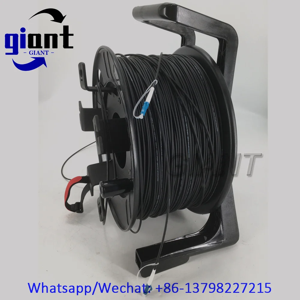 500M,1C,SM,G657A1 블랙 아머드 케이블, 1코어 LSZH 직경:3.0mm, SC/LC/FC UPC 아머드 광섬유 패치 코드 PCD310 릴 포함