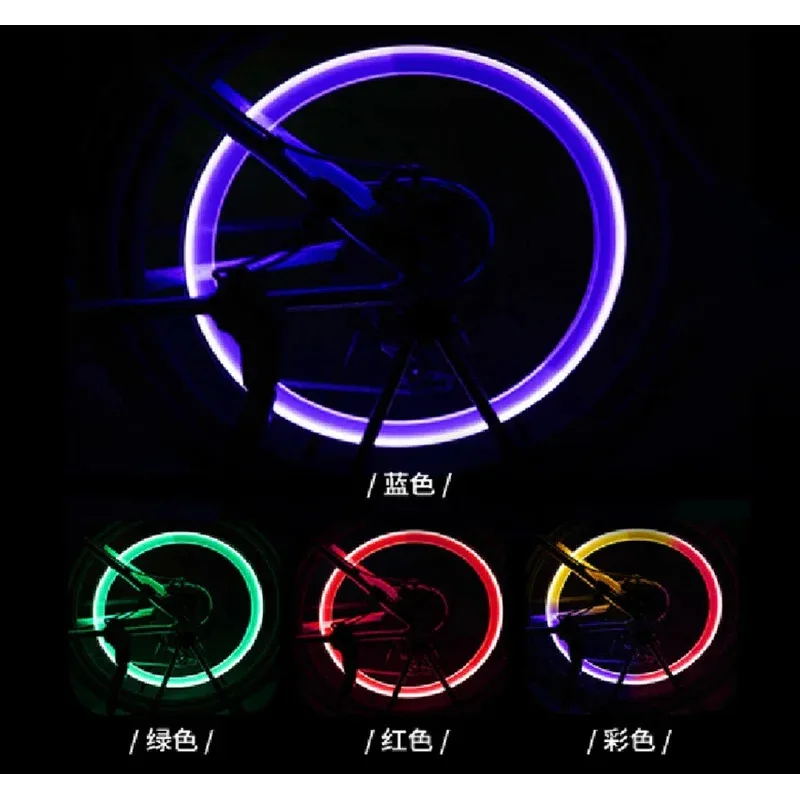 1-4개 다채로운 자동차 타이어 밸브 캡 LED 자동차 오토바이 사이클링 휠 허브 타이어 네온 라이트 램프 휠 캡 자동차 타이어 액세서리