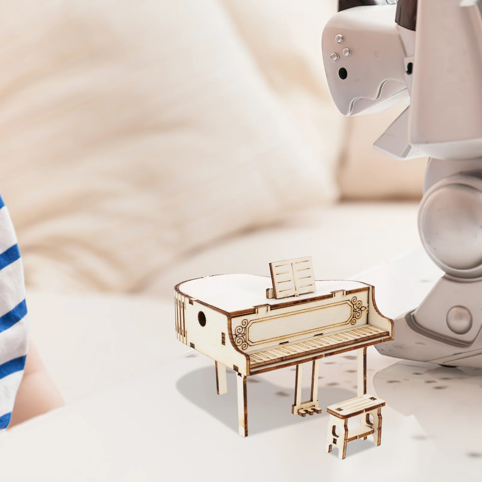 

Настольное украшение, Деревянное пианино в сборе, игрушка-пазл для офиса, подарок, музыкальная игрушка