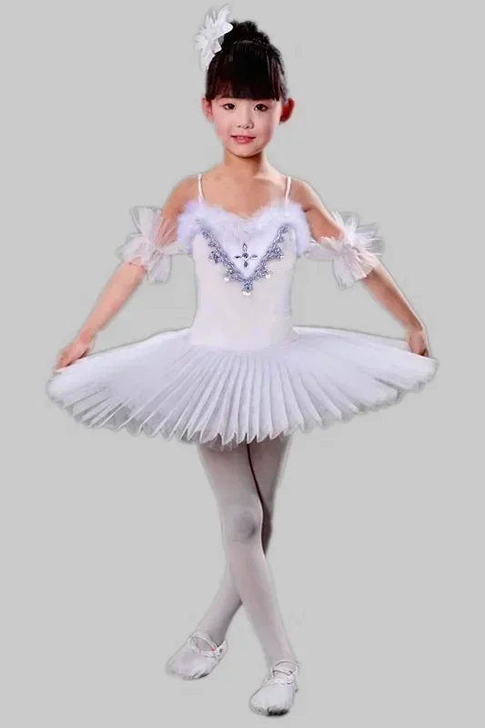 

White Children's Ballet Tutu Dance Dress Costumes Girls Swan Lake Ballet Costumes Kids Stage Wear Ballroom Dancing Dress Outfits